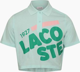 Lacoste Womens Loose Fit Printed Organic Cotton Polo - Green - Size: 12