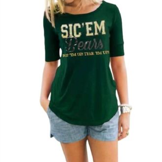 Gameday Couture Baylor University Half-Sleeve Spirit Tee In Green