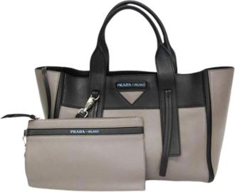 Prada Pre-owned Ouverture Tote Bag - Dames - Vintage Shopper - Grijs - ONE Size - Leer - Vintage