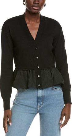 Moncler Peplum Cashmere & Silk-Blend Cardigan