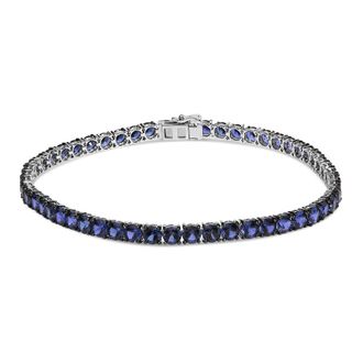 House of Brilliance Mens.925 Sterling Silver Created Blue Sapphire Tennis Bracelet - 8.5 Inches