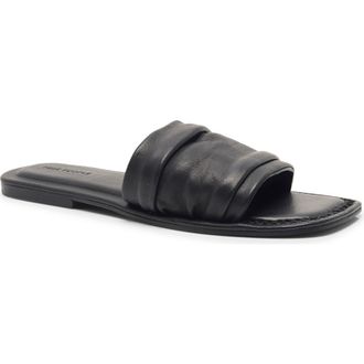 Free People Evelyn Slide Sandal in Black Tide Leather at Nordstrom, Size 6.5