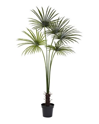 Nearly Natural 7Ft Fan Palm Uv-Resistant Tree (Indoor/Outdoor)
