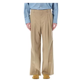 Ami Wide Trousers, male, Beige, Size: 2XS Double Pinces Pant