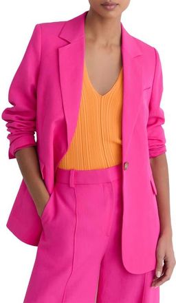 Reiss Charli One-Button Blazer in Pink at Nordstrom, Size 14