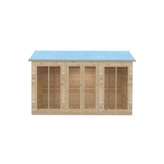 Shires Mayfield 12 x 6 Summerhouse - Wood - L179 x W357 x H240.9 cm in Light Brown