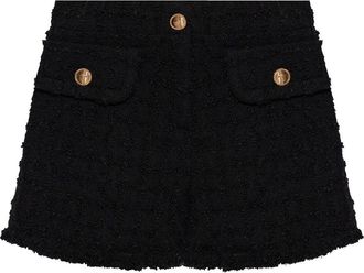 Versace Heritage tweed mini shorts - women - Virgin Wool/Cupro/Mohair/Viscose/Nylon/Virgin Wool/Elastane - 40 - Black