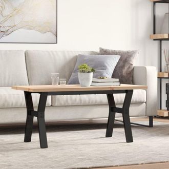 vidaXL Tavolino Salotto Telaio a y 100x50x45,5 cm Legno Pino e Acciaio - Vidaxl