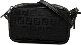 Fendi Pre-owned Cross Body Bags, female, Black, Size: ONE SIZE Pre-owned Canvas Crossbody Bag