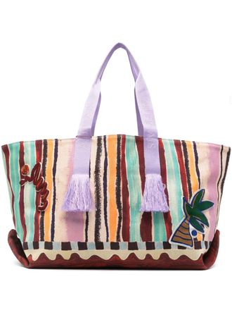 Alemais Michelle gestreepte shopper - Beige