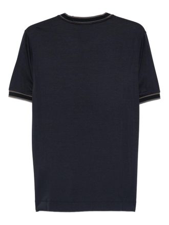 Emporio Armani Logo-embroidered T-shirt - Navy