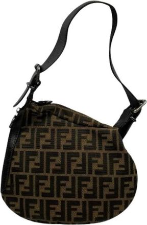 Fendi Pre-owned Shoulder Bags, female, Brown, Size: ONE SIZE Pre-owned Vintage Zucca Shoulder Bag