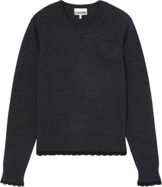 Ganni Round-neck Truien - Dames - Ronde hals truien - Zwart - S - Truien & Vesten