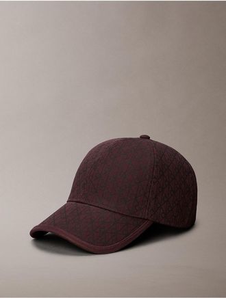 Calvin Klein Womens Allover Emblem Logo Baseball Cap - Brown