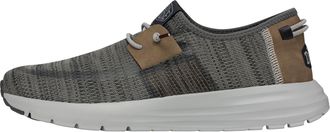 HeyDude Hey Dude Sirocco Dual Knit Sneakers for Men - Removable Foam Insole - Textile Upper - Round-Toe Design, Grey Mix, 4 UK