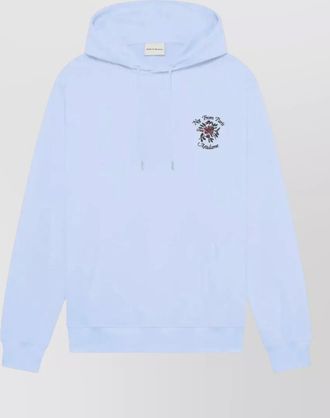 Dr&ocirc;le de Monsieur hooded sweatshirt floral embroidery kangaroo pocket