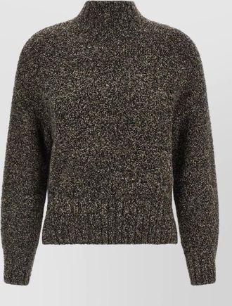 Agnona cashmere silk wool boucl&eacute; high neck jumper