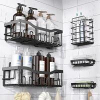 OEM Estante Adhesivo Para Ducha, Juego De 5, Organizador De Ba&ntilde;o De Acero Inoxidable, Gran Capacidad, No Requiere Perforaci&oacute;n, Ideal Para Almacenamiento E