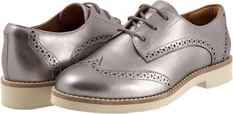 Softwalk Willet Womens Flat Shoes Pewter Metal : 10.5 WW (EE), Leather