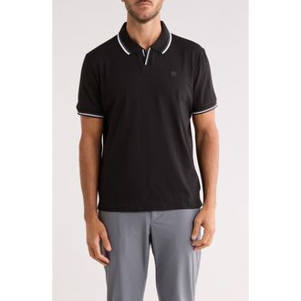 DKNY Jory Johnny Collar Polo in Black at Nordstrom Rack, Size X-Large