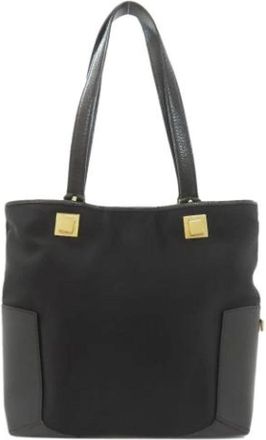 Ferragamo Pre-owned Tote Bags, female, Black, Size: ONE SIZE Pre-owned Nylon Shoulder Bag