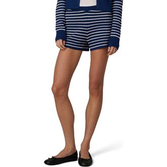 Joe's The Dani Stripe Pointelle Shorts in Royal Blue/Milk St at Nordstrom, Size X-Small
