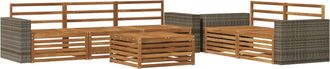 vidaXL Conjunto De Sof&aacute;s De Exterior 6 Uds. Natural Vidaxl