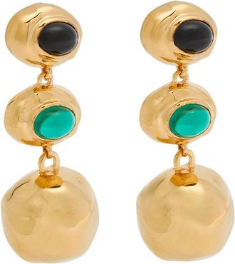 Joanna Laura Constantine Oval Cabochon 18kt Gold-plated Drop Earrings - One Size