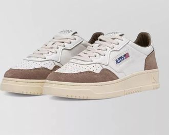 Autry medialist low leather sneakers suede detail