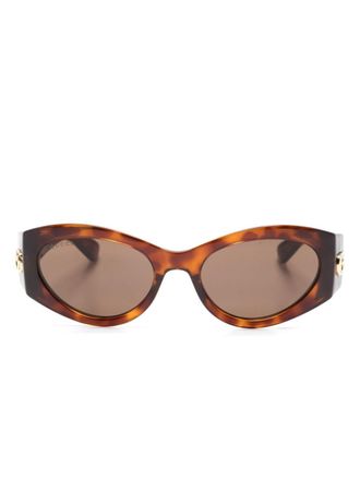 Gucci Occhiali da sole ovali - Marrone