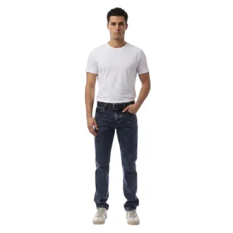 HUGO BOSS Herenjeans met 5 zakken en rechte pijpen (Marine)