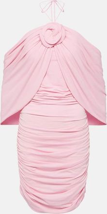 Magda Butrym Floral-applique off-shoulder wrap dress