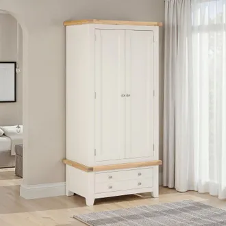 Seconique Windsor 2 Door 1 Drawer Wardrobe (Part Assembled) in Ivory