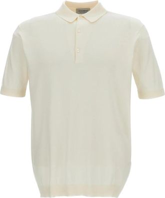 John Smedley Adrian Polo - Heren - Polos - Wit - S - Katoen - Tops