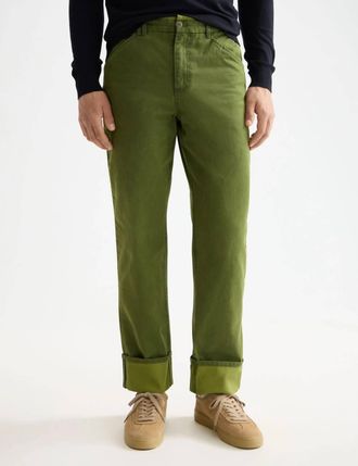 Scotch & Soda Clarke Herringbone Chino Pants In Calla Green