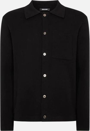Remus Uomo Mens Remus Uomo Button Through Polo Cardigan 00 Black - Size: 44