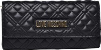 Love Moschino Black Polyurethane Quilted Baguette