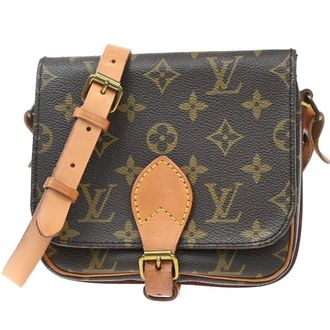 Louis Vuitton Cartouchiere Monogram Canvas Brown Canvas Handbag (Pre-Owned)