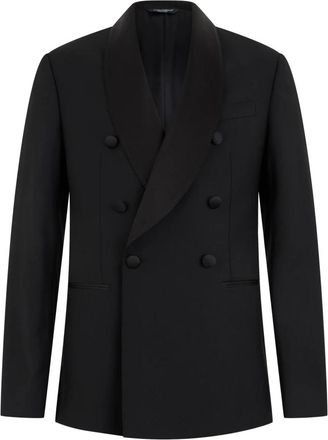 Dolce & Gabbana Dubbelrijige smokingjas - Heren - Business blazers - Zwart - L - Wol - Kostuums