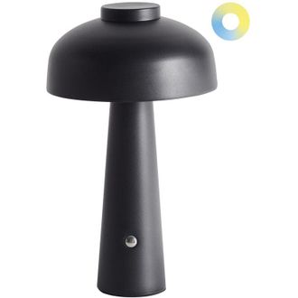 Beliani Beliani - Modern Table Lamp Iron Indoor led Light Wireless Mushroom Black Agusan