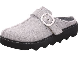 Rohde Foggia-D 6117 Womens Soft Felt Slippers with Platform and Buckle, gray, 8.5 UK