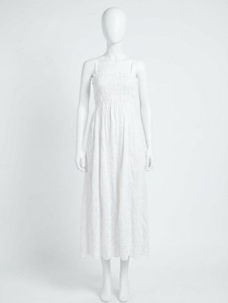 Z Supply Womens Dani Embroidered Midi Dress In White