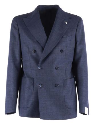 L.B.M. 1911 double-breasted blazer - men - Virgin Wool - 52 - Blue