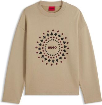 HUGO BOSS Relaxed-fit sweatshirt with embroidered artwork on the chest