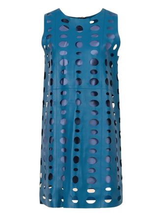 Marni circular cut-out sleeveless mini dress - Blue