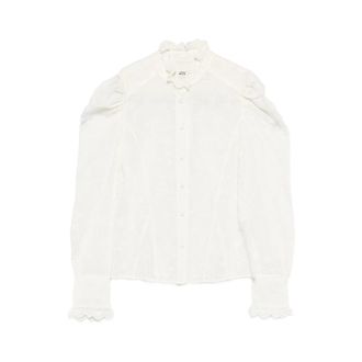 Isabel Marant Ruffled Collar Top - female - Isabel Marant - Shirts - White - S - Blouses & Shirts