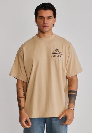 Siksilk Mens Beige Graphic T-Shirt XXL