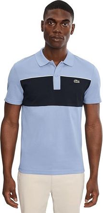 Lacoste Regular Fit Colour-Block Pique Polo Shirt Mens Clothing Aphylla/Blackbird : 7 (2XL), Cotton