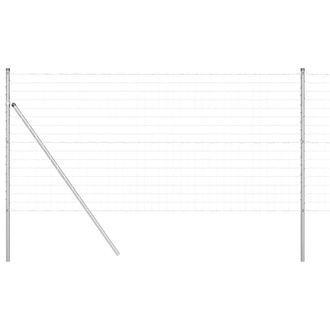 Berkfield Home Euro Fence with 7 Posts 1x10 m Galvanised Steel in Silver