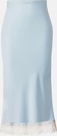 Faithfull The Brand Cydney lace-trimmed satin midi skirt